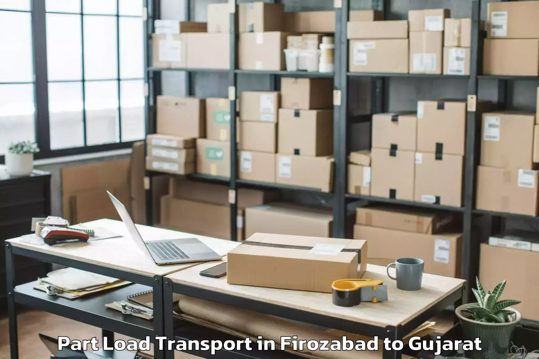 Reliable Firozabad to Gussar Part Load Transport